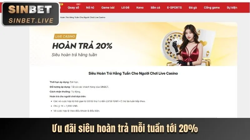 Ưu đãi hoàn trả và thưởng nạp lại